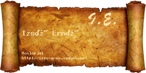 Izsó Ernő névjegykártya